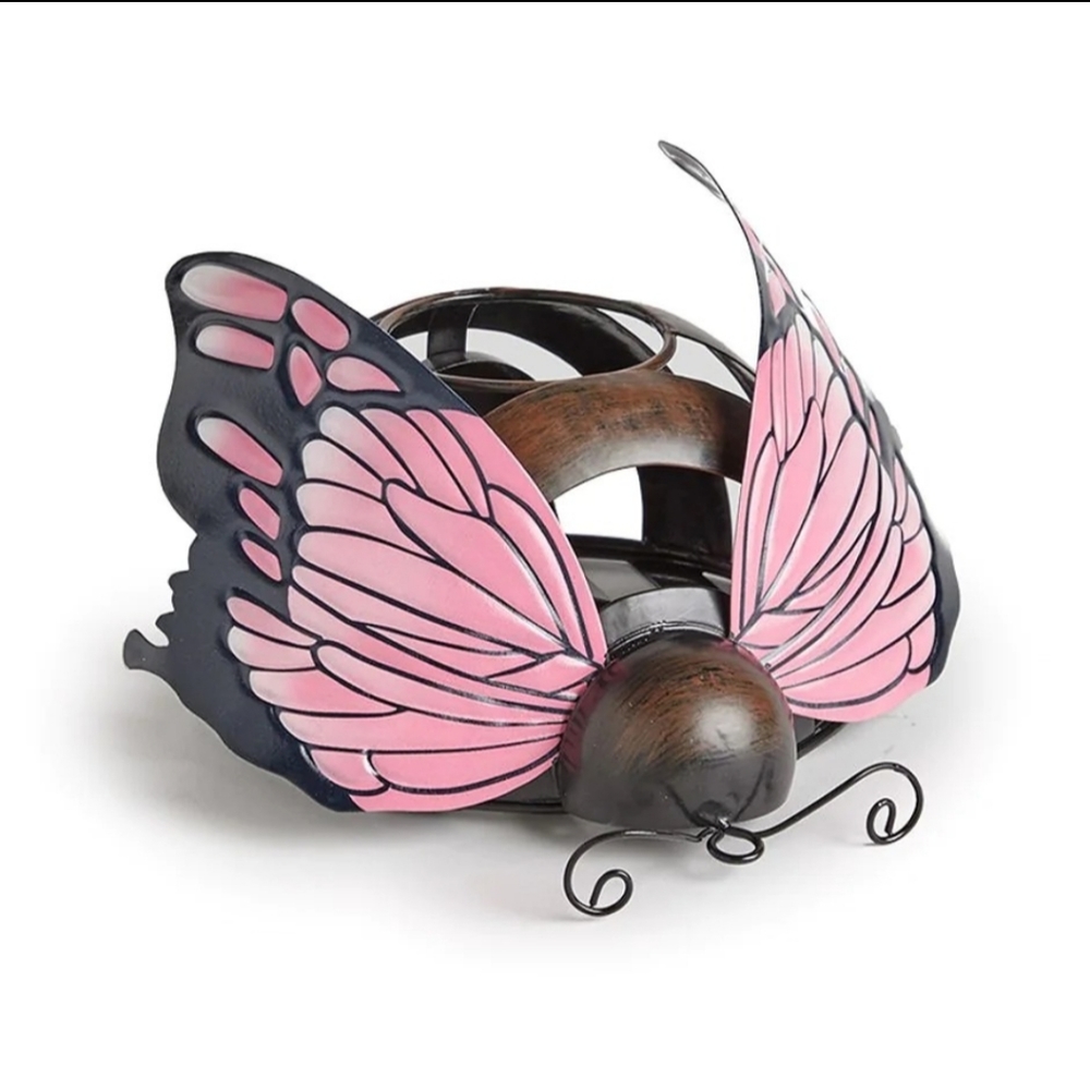 BEAUTIFUL BUTTERFLY INDOOR/OUTDOOR LARGE LED CANDLE HOLDER BNWT 1 LEFT!